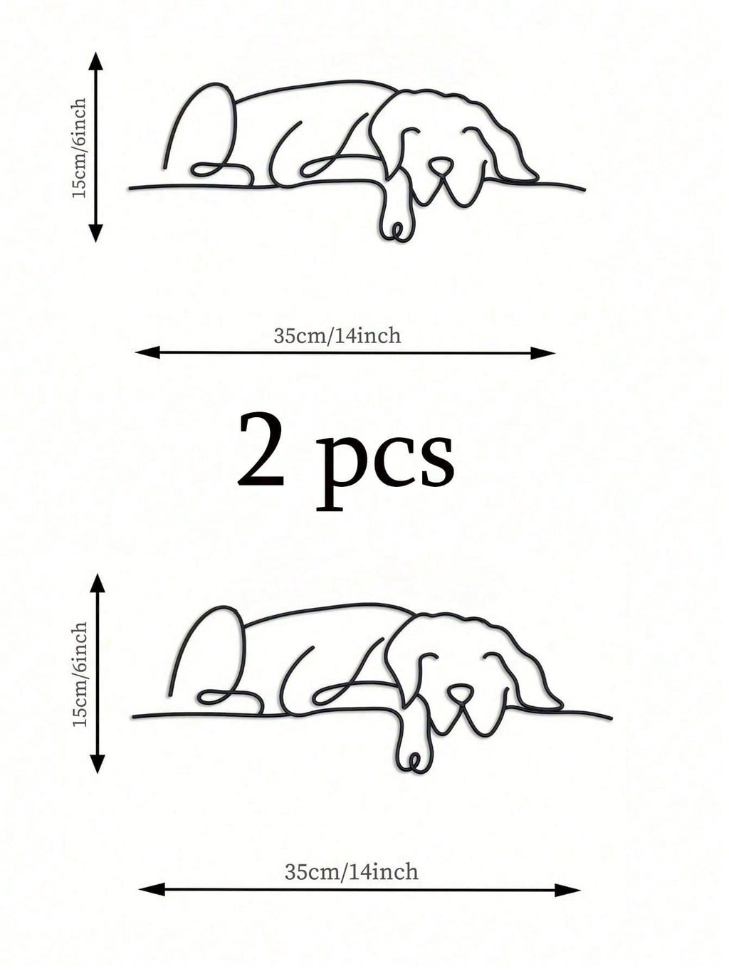 1-piece set, animal metal wall decoration, minimalist line art sleeping dog wall decoration, suitable for entrance and living room wall decorations, birthday gifts, pet lover gifts, suitable for modern home decor, home decor, room decoration