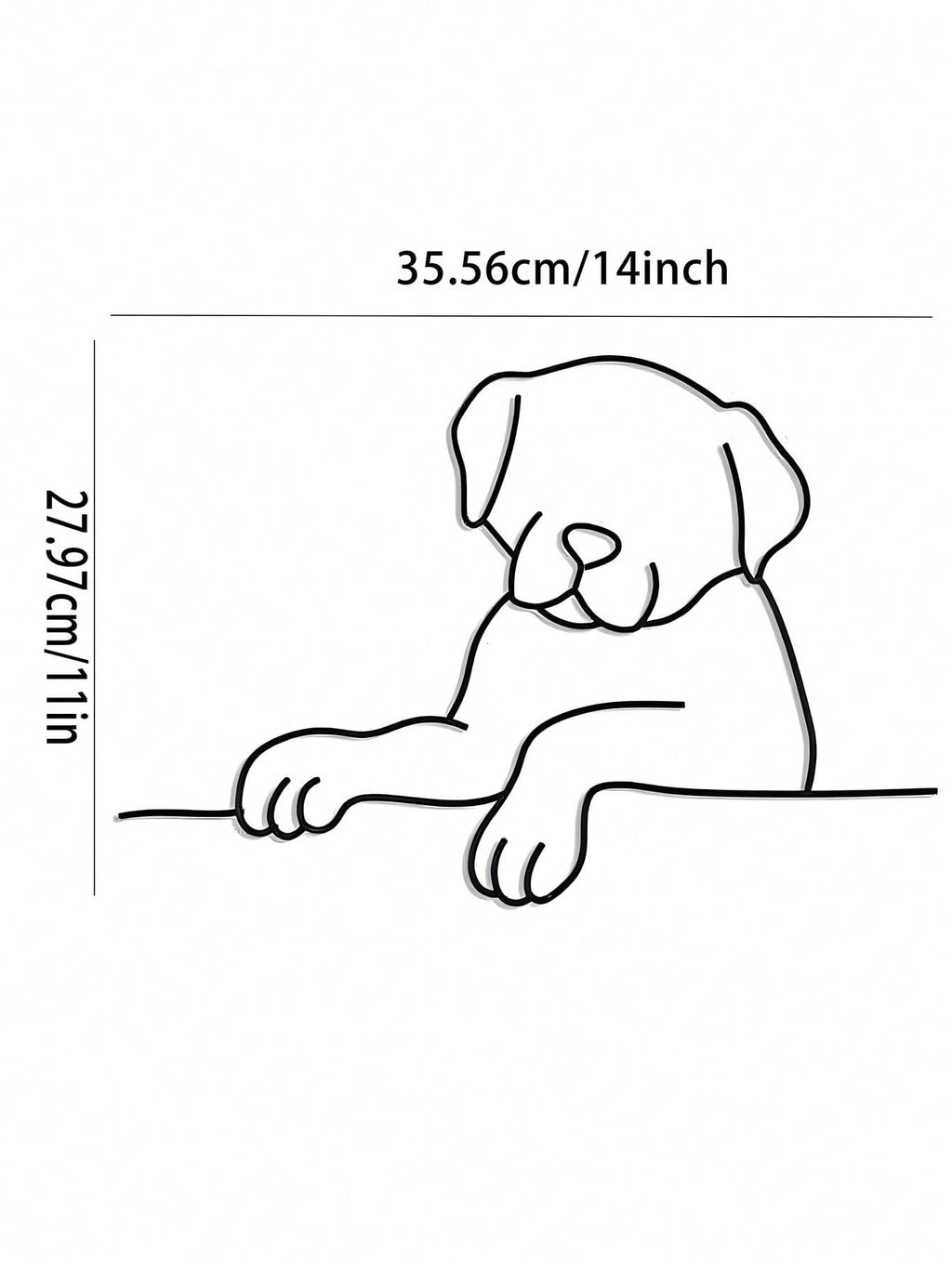 1-piece set, animal metal wall decoration, minimalist line art sleeping dog wall decoration, suitable for entrance and living room wall decorations, birthday gifts, pet lover gifts, suitable for modern home decor, home decor, room decoration