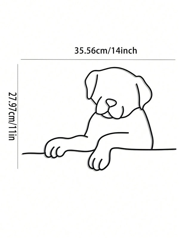 1-piece set, animal metal wall decoration, minimalist line art sleeping dog wall decoration, suitable for entrance and living room wall decorations, birthday gifts, pet lover gifts, suitable for modern home decor, home decor, room decoration