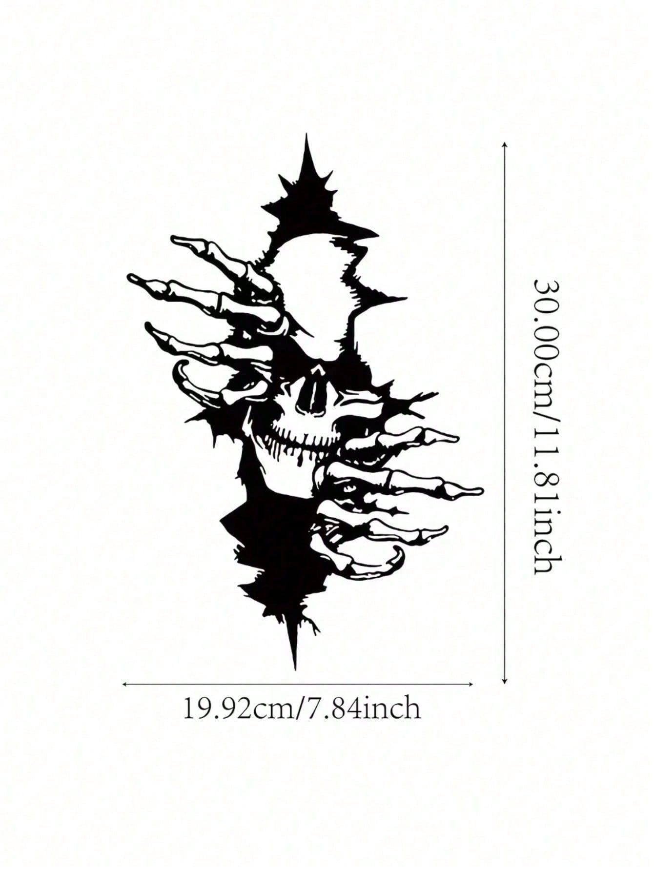 Gothic Skeleton Wall Art - Elegant Halloween metal decor with a haunting allure. This macabre chic sculpture adds a spine-tingling accent to modern interiors, perfect for creating a timeless yet eerie vibe. Ideal for gothic home aesthetics,Suitable for mo