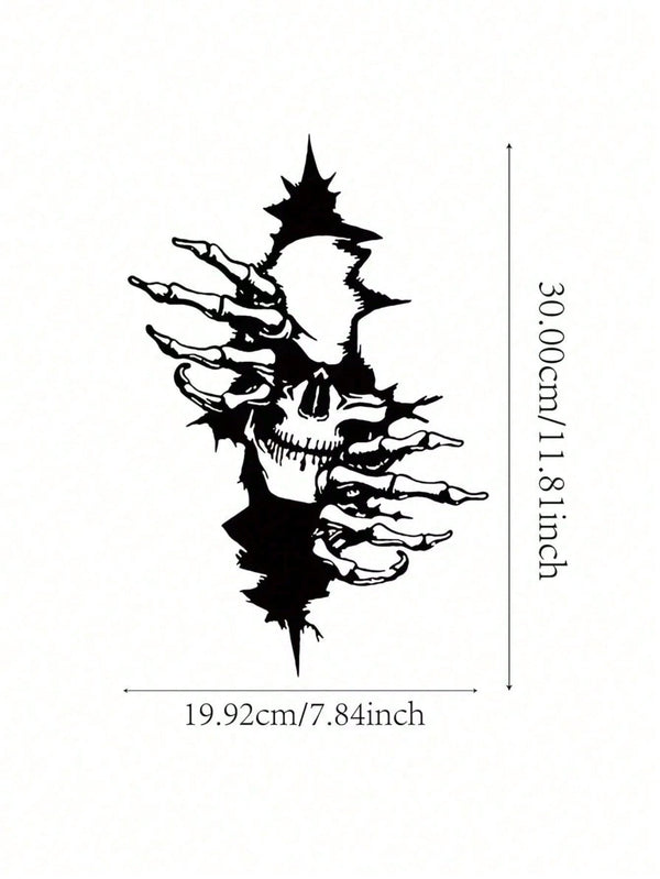 Gothic Skeleton Wall Art - Elegant Halloween metal decor with a haunting allure. This macabre chic sculpture adds a spine-tingling accent to modern interiors, perfect for creating a timeless yet eerie vibe. Ideal for gothic home aesthetics,Suitable for mo