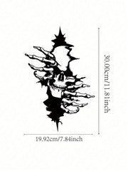 Gothic Skeleton Wall Art - Elegant Halloween metal decor with a haunting allure. This macabre chic sculpture adds a spine-tingling accent to modern interiors, perfect for creating a timeless yet eerie vibe. Ideal for gothic home aesthetics,Suitable for mo