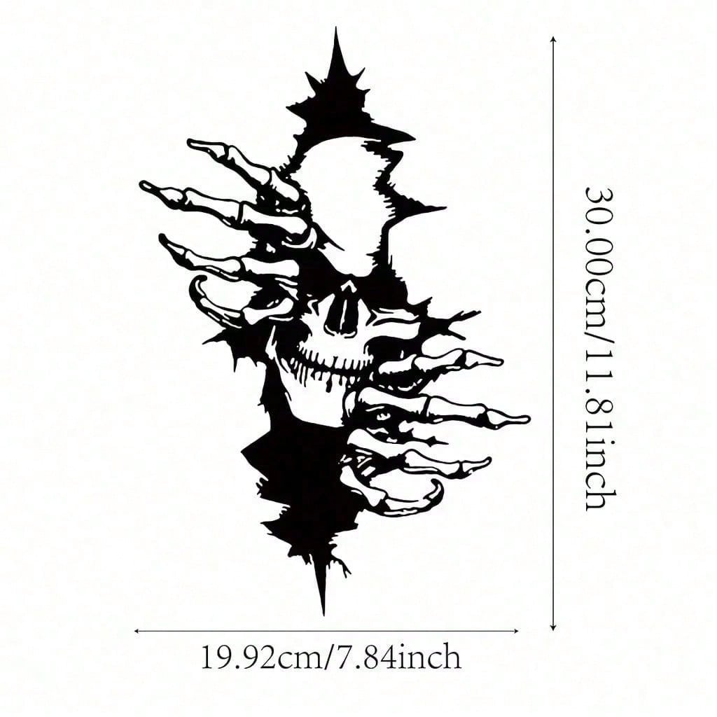 Gothic Skeleton Wall Art - Elegant Halloween metal decor with a haunting allure. This macabre chic sculpture adds a spine-tingling accent to modern interiors, perfect for creating a timeless yet eerie vibe. Ideal for gothic home aesthetics,Suitable for mo