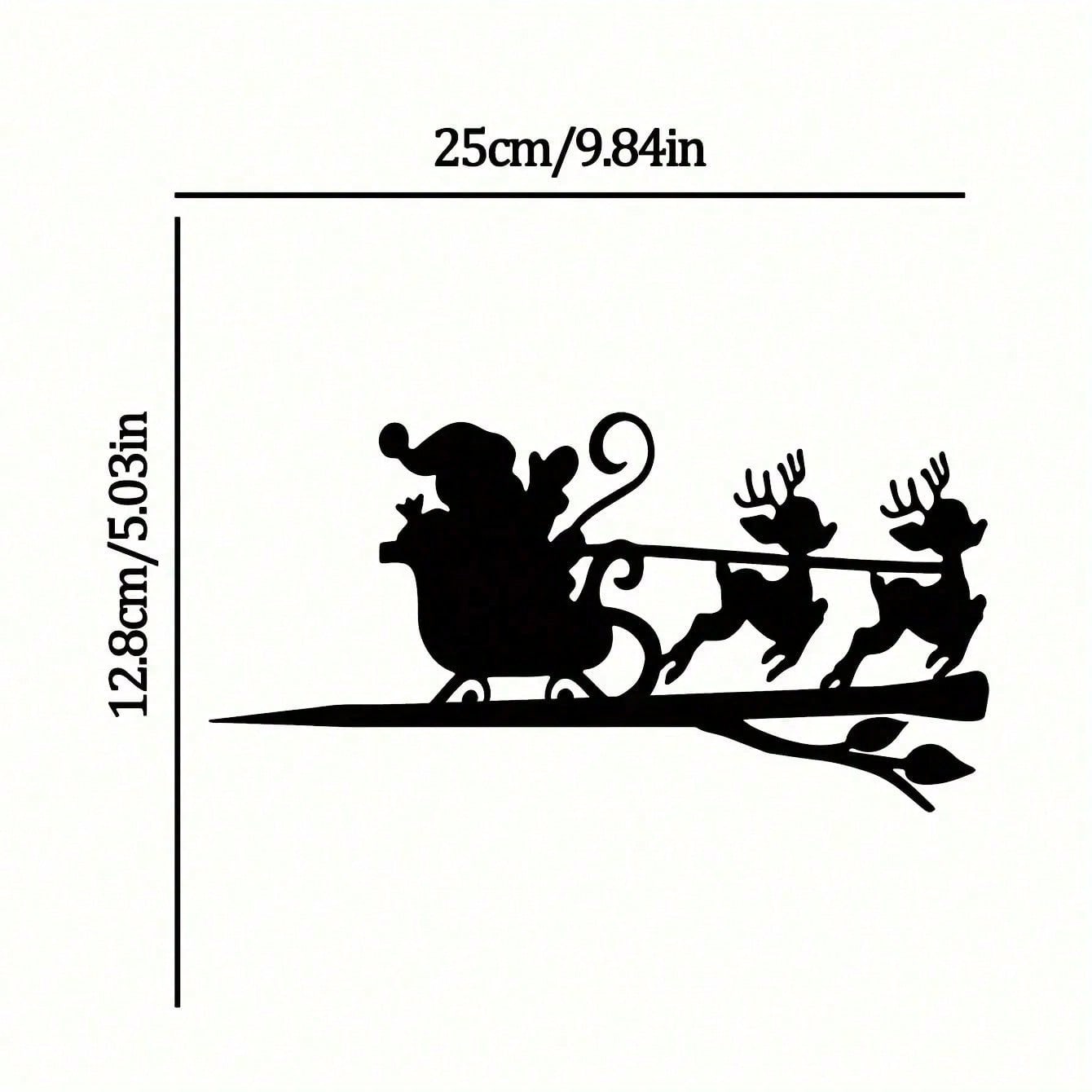 1pc Santa Claus Sleigh Deer Iron Silhouette Outdoor Christmas Decoration, perfect for gardens, fences, and courtyards. Adds a festive Christmas vibe to your outdoor space,Suitable for garden、jardin、garten，garden decor，holiday essentials，geburtstag deko，ce Secondary image