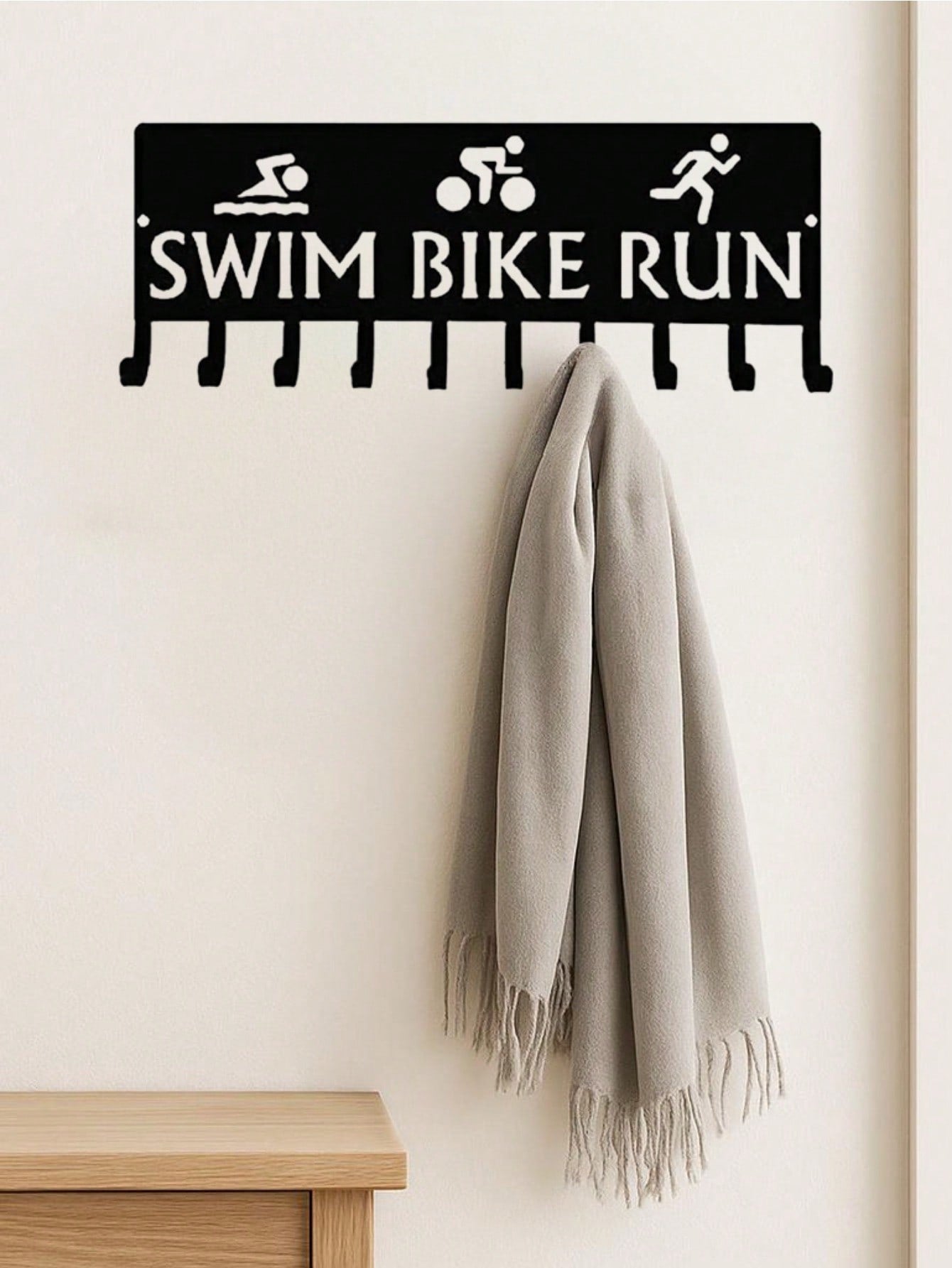 1 Triathlon Hook Set for Swimming, Cycling & Running Events，Suitable for modern home decor, home decoration, room decor, bedroom decor, bathroom decor, waterproof, rust proof and durable,wall decor， birthday gift, kitchen，sturdy and non fading,holiday ess Main image