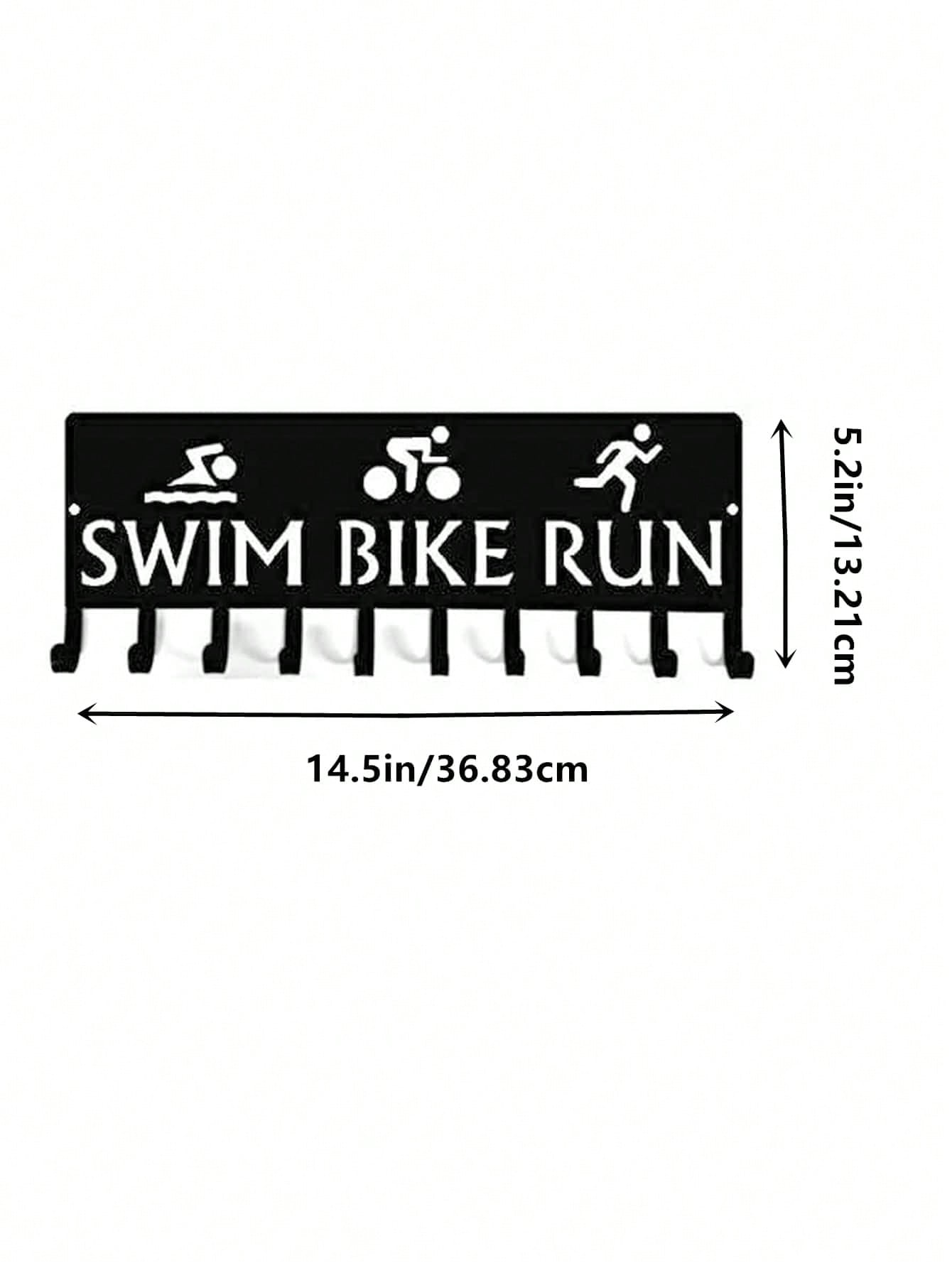 1 Triathlon Hook Set for Swimming, Cycling & Running Events，Suitable for modern home decor, home decoration, room decor, bedroom decor, bathroom decor, waterproof, rust proof and durable,wall decor， birthday gift, kitchen，sturdy and non fading,holiday ess Secondary image