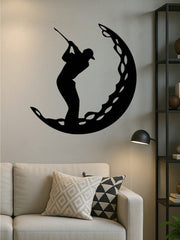 Elevate your space with this dynamic golf-themed metal wall art. Bursting with athletic energy, it's a versatile piece perfect for any room. Easy to install, it instantly creates a vibrant, sporty atmosphere,Suitable for modern home decor, home decoration