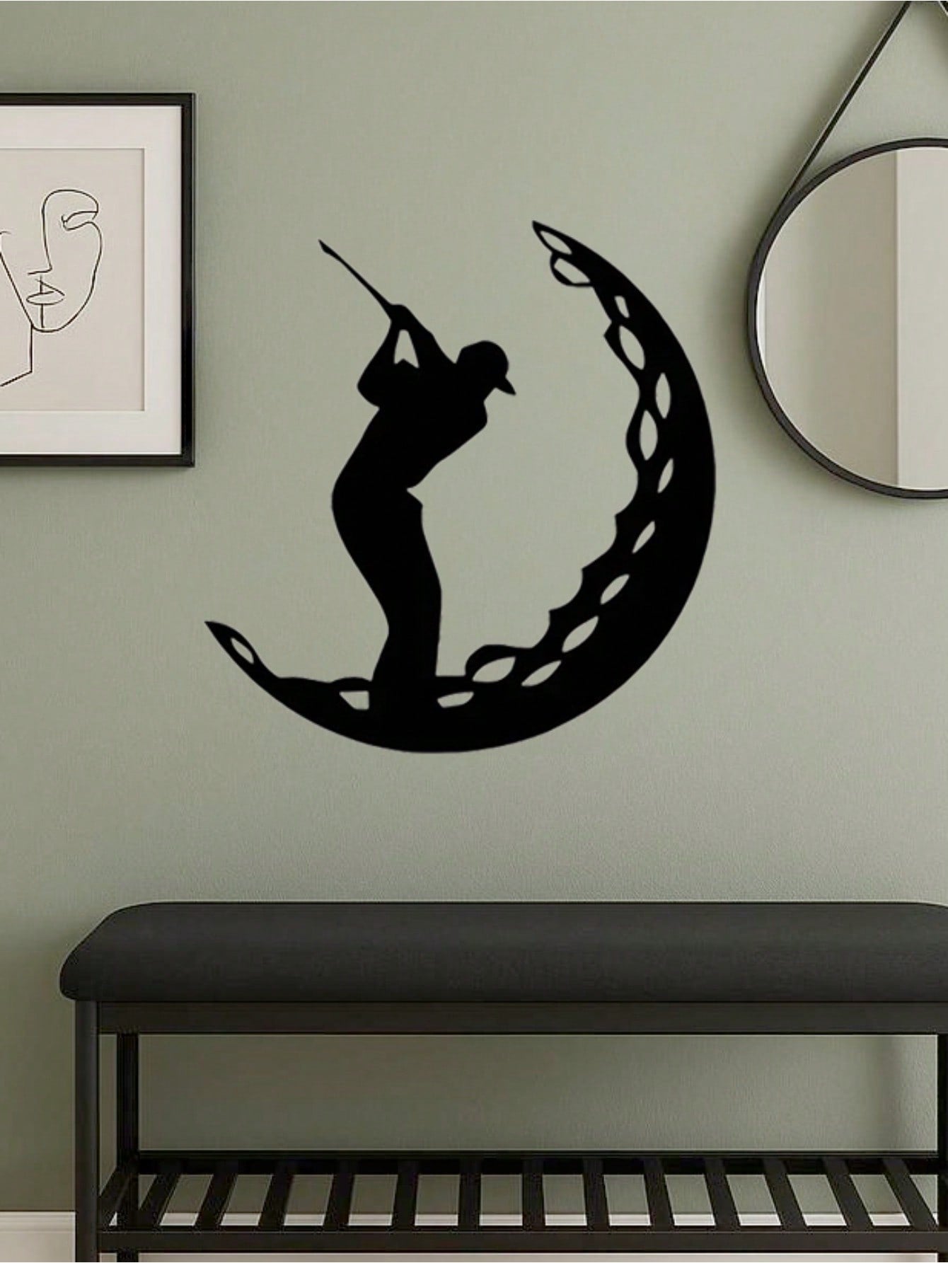 Elevate your space with this dynamic golf-themed metal wall art. Bursting with athletic energy, it's a versatile piece perfect for any room. Easy to install, it instantly creates a vibrant, sporty atmosphere,Suitable for modern home decor, home decoration