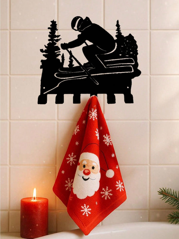 Winter ski-themed metal hooks, creatively designed with ski elements, add fun and vitality to your home. Suitable for multiple scenes like the kitchen, bedroom, and entryway, easily hanging mugs, kitchenware, clothes, and more. They combine artistic appea