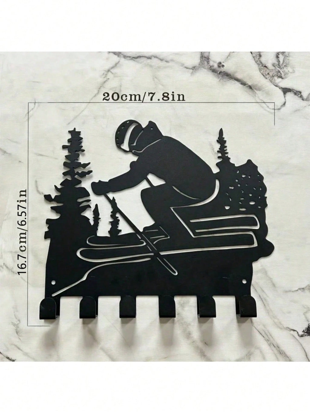 Winter ski-themed metal hooks, creatively designed with ski elements, add fun and vitality to your home. Suitable for multiple scenes like the kitchen, bedroom, and entryway, easily hanging mugs, kitchenware, clothes, and more. They combine artistic appea