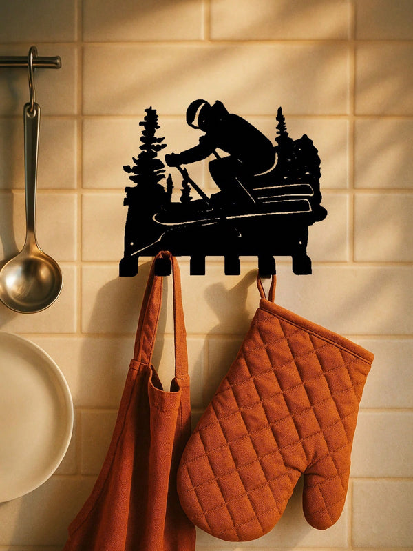 Winter ski-themed metal hooks, creatively designed with ski elements, add fun and vitality to your home. Suitable for multiple scenes like the kitchen, bedroom, and entryway, easily hanging mugs, kitchenware, clothes, and more. They combine artistic appea