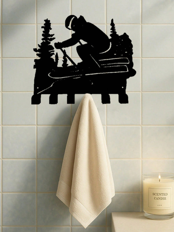 Winter ski-themed metal hooks, creatively designed with ski elements, add fun and vitality to your home. Suitable for multiple scenes like the kitchen, bedroom, and entryway, easily hanging mugs, kitchenware, clothes, and more. They combine artistic appea