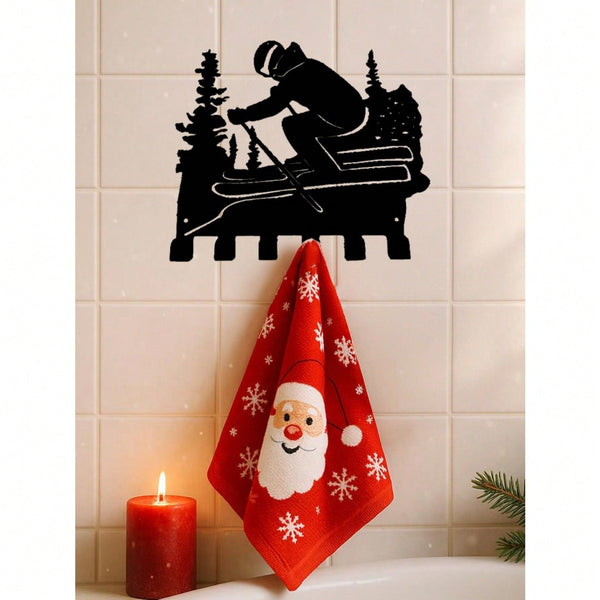 Winter ski-themed metal hooks, creatively designed with ski elements, add fun and vitality to your home. Suitable for multiple scenes like the kitchen, bedroom, and entryway, easily hanging mugs, kitchenware, clothes, and more. They combine artistic appea