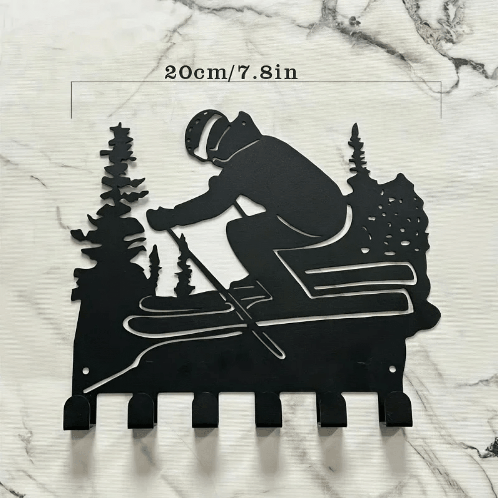 Winter ski-themed metal hooks, creatively designed with ski elements, add fun and vitality to your home. Suitable for multiple scenes like the kitchen, bedroom, and entryway, easily hanging mugs, kitchenware, clothes, and more. They combine artistic appea