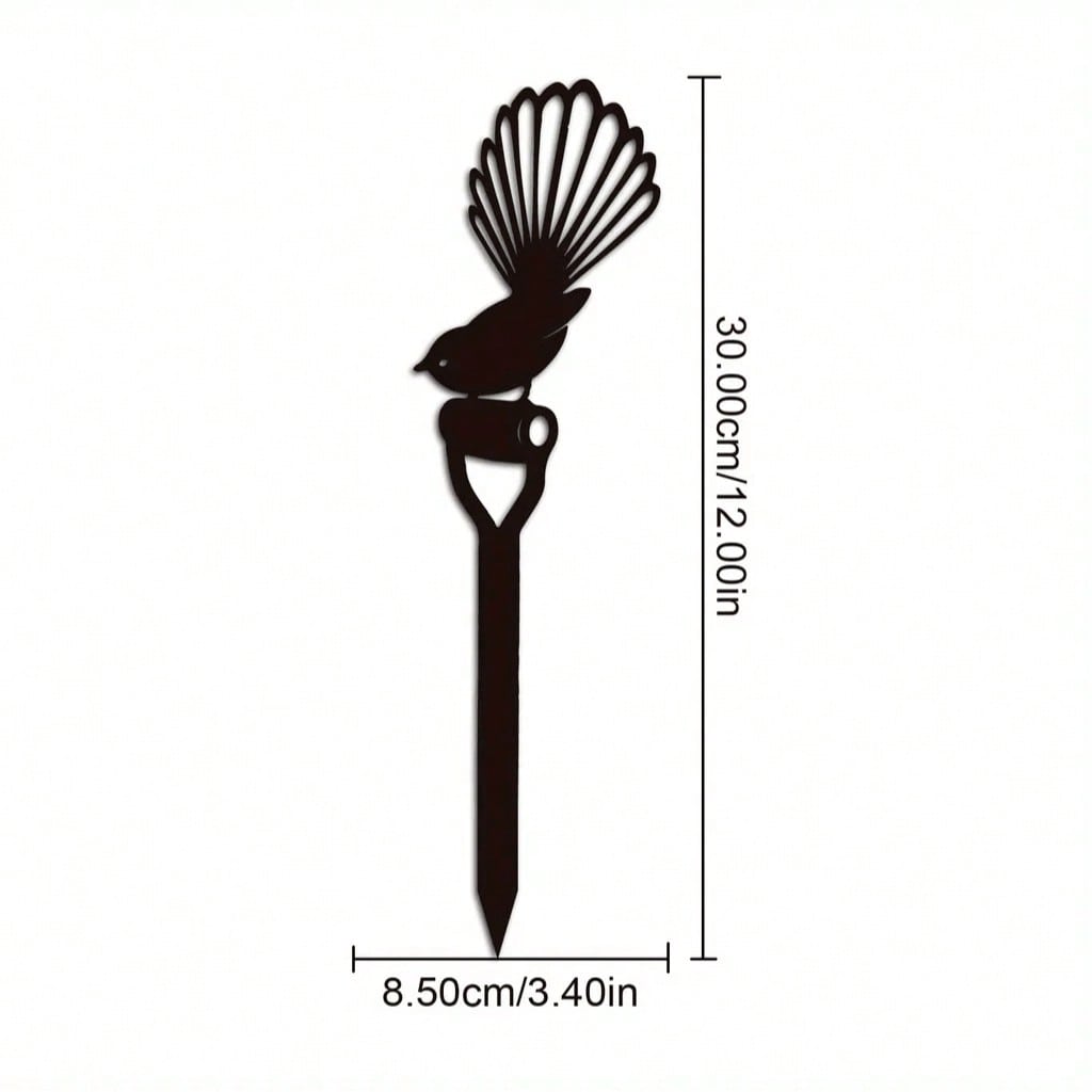 Charming 1pc Bird Family Metal Garden Stakes - Durable, Easy-Install Outdoor Decor For Patio & Lawn - Perfect Mother's Day Gift