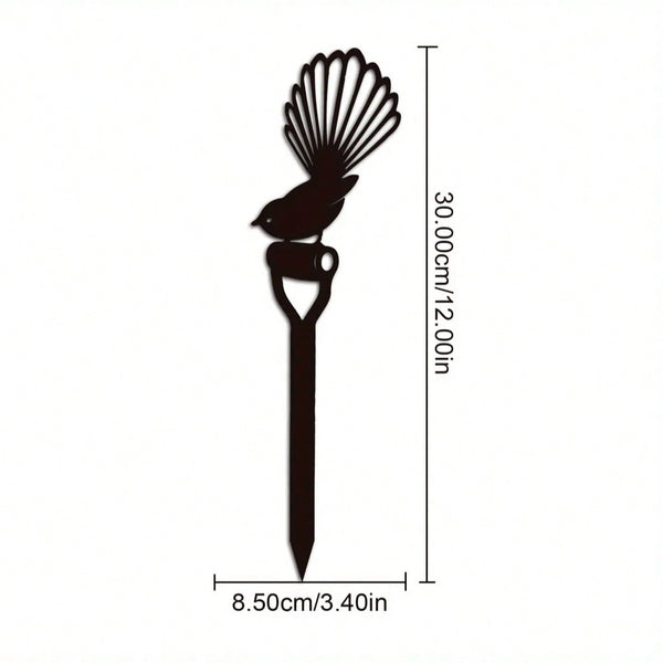 Charming 1pc Bird Family Metal Garden Stakes - Durable, Easy-Install Outdoor Decor For Patio & Lawn - Perfect Mother's Day Gift