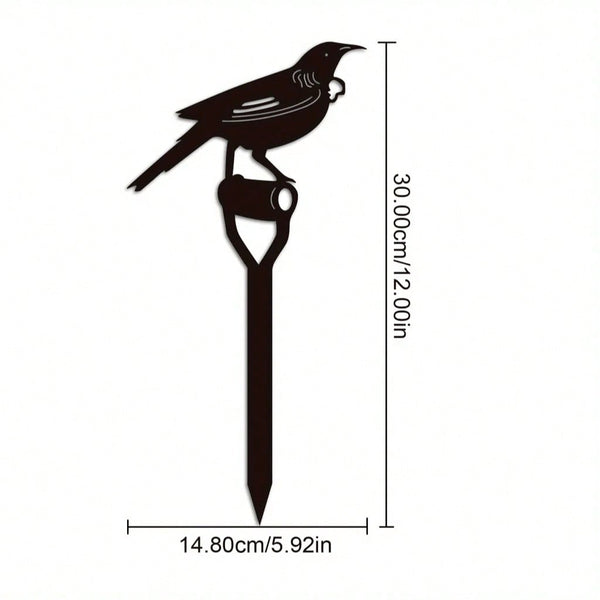 Charming 1pc Bird Family Metal Garden Stakes - Durable, Easy-Install Outdoor Decor For Patio & Lawn - Perfect Mother's Day Gift
