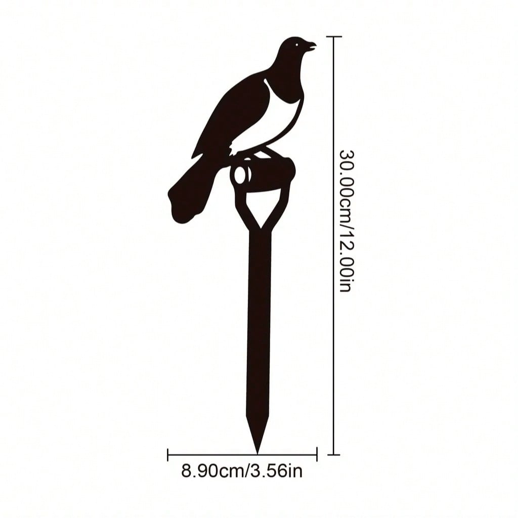 Charming 1pc Bird Family Metal Garden Stakes - Durable, Easy-Install Outdoor Decor For Patio & Lawn - Perfect Mother's Day Gift