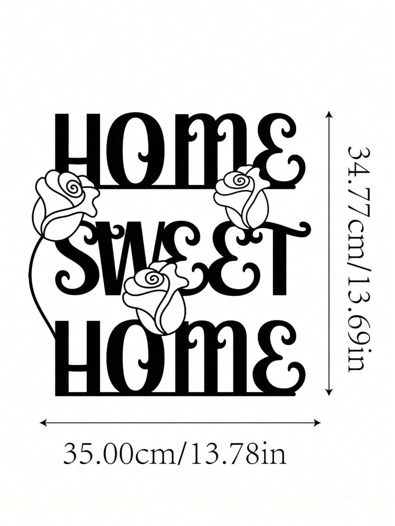 Elevate Your Space With This Sleek Sweet Home Metal Decor, Featuring An Inspiring Phrase And Seamless Design For A Chic, Versatile Accent,Suitable For Modern Home Decor, Home Decoration, Room Decor, Bedroom Decor, Bathroom Decor, Waterproof, Rust Proof An Secondary image