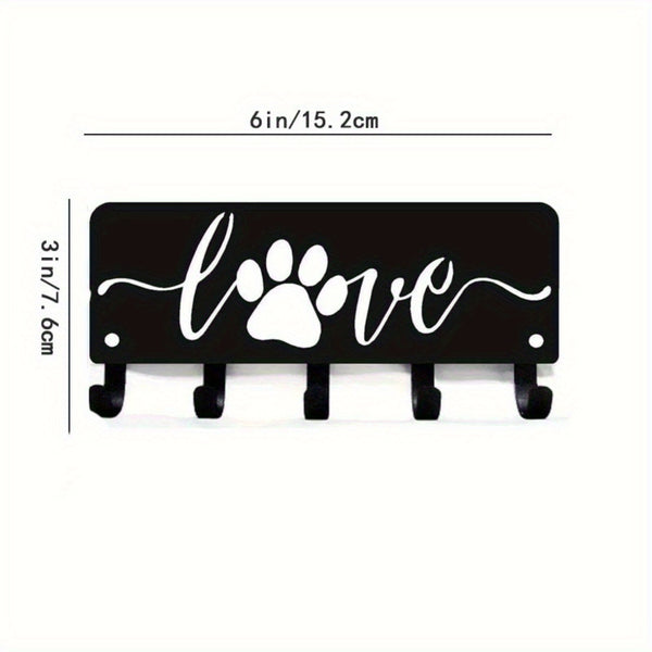 CIFbuy-Dog Lover Key Organizer - CIFbuy Adorable Iron Wall Art with Functional Hooks (6/9 Inch Wide, Puppy-Themed Decor)-Key Hooks
