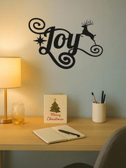 Elegant Black Metal Heart "JOY" Wall Art - Premium Holiday Decor Crafted From High-Quality Materials. A Heartfelt Seasonal Gift And Sophisticated Dimensional Sculpture, Adding Artistic Charm To Festive Celebrations, Suitable For Modern Home Decor, Home De