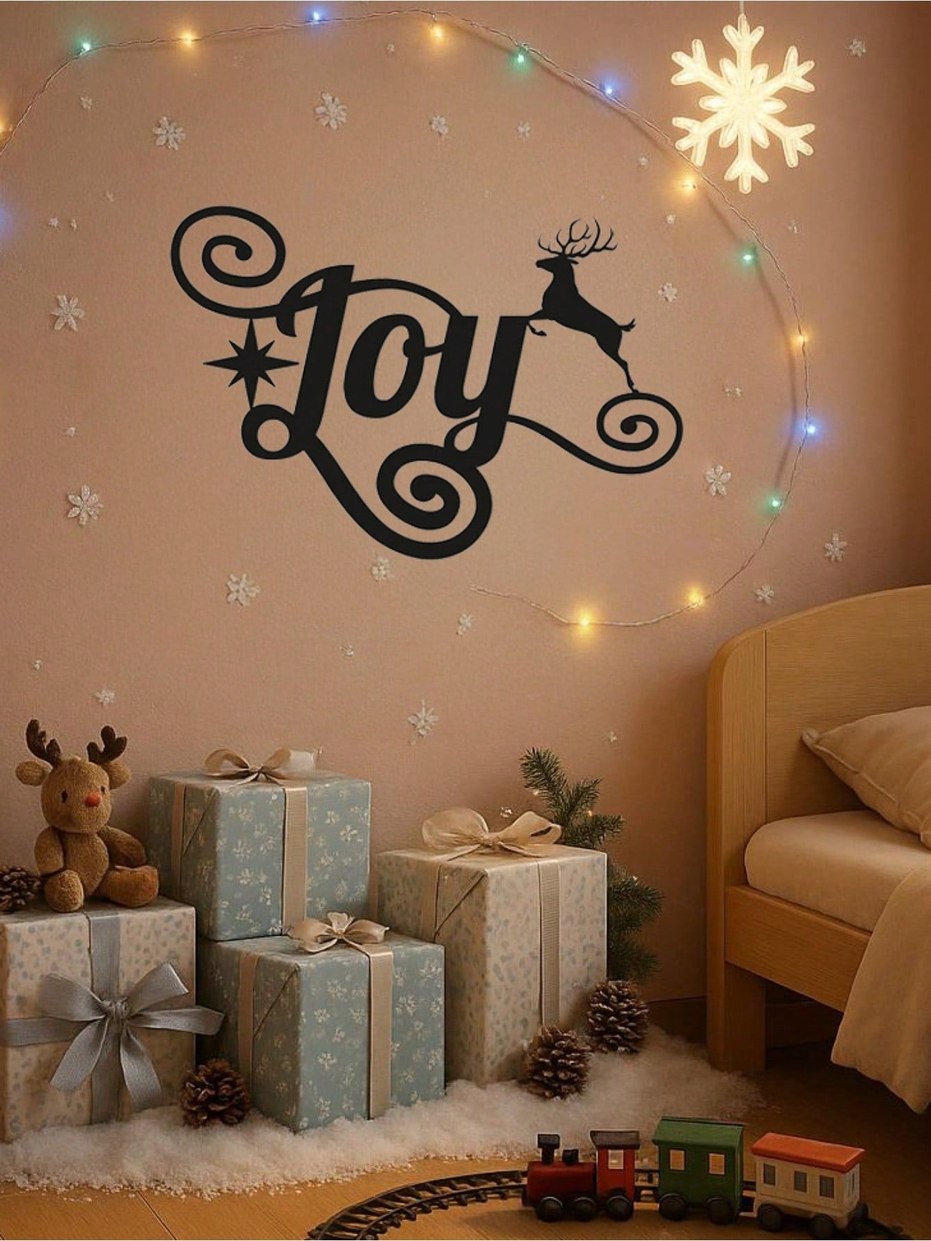 Elegant Black Metal Heart "JOY" Wall Art - Premium Holiday Decor Crafted From High-Quality Materials. A Heartfelt Seasonal Gift And Sophisticated Dimensional Sculpture, Adding Artistic Charm To Festive Celebrations, Suitable For Modern Home Decor, Home De