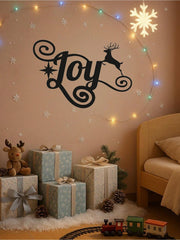 Elegant Black Metal Heart "JOY" Wall Art - Premium Holiday Decor Crafted From High-Quality Materials. A Heartfelt Seasonal Gift And Sophisticated Dimensional Sculpture, Adding Artistic Charm To Festive Celebrations, Suitable For Modern Home Decor, Home De