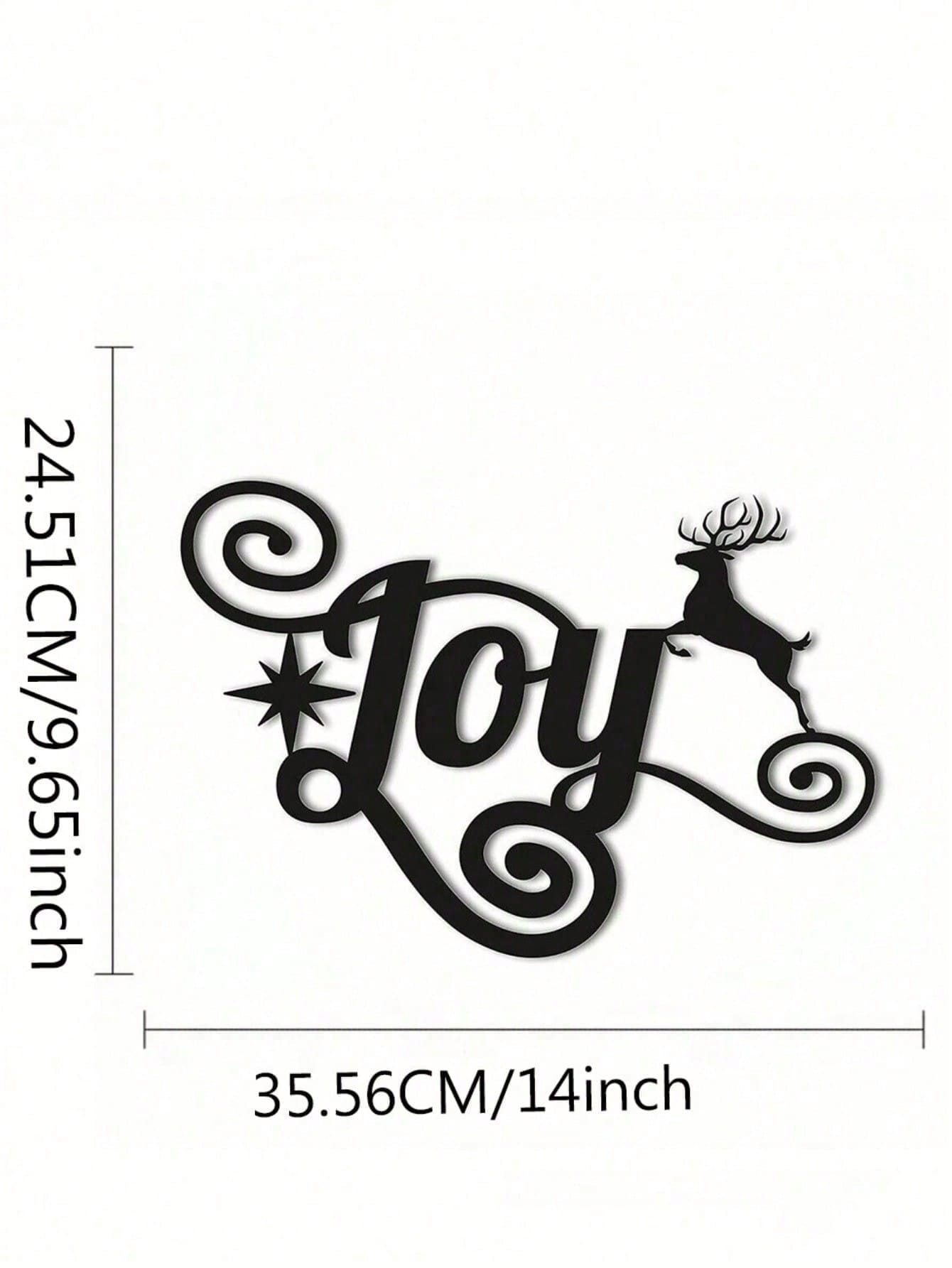 Elegant Black Metal Heart "JOY" Wall Art - Premium Holiday Decor Crafted From High-Quality Materials. A Heartfelt Seasonal Gift And Sophisticated Dimensional Sculpture, Adding Artistic Charm To Festive Celebrations, Suitable For Modern Home Decor, Home De
