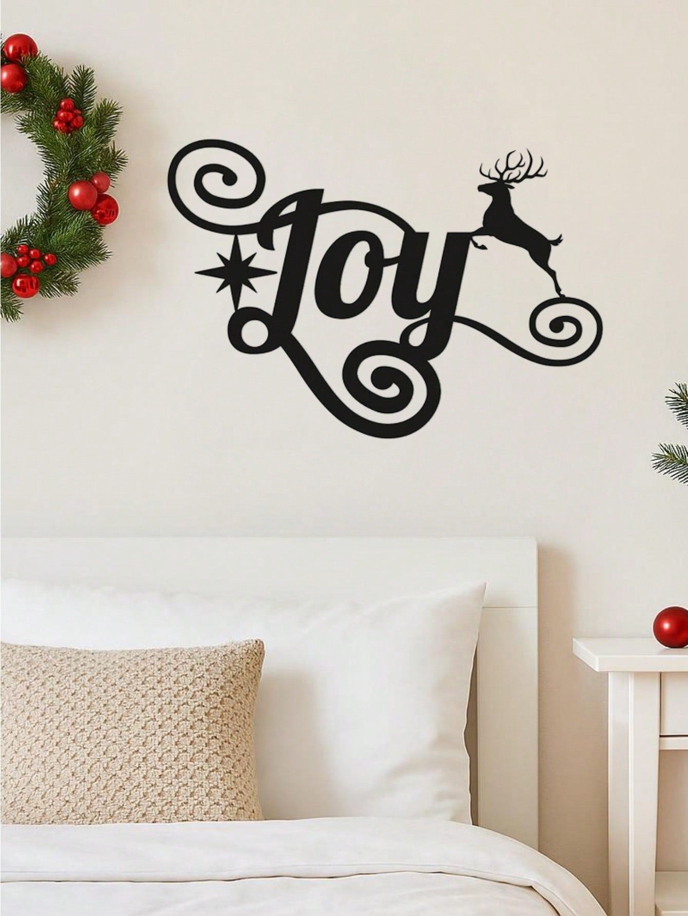 Elegant Black Metal Heart "JOY" Wall Art - Premium Holiday Decor Crafted From High-Quality Materials. A Heartfelt Seasonal Gift And Sophisticated Dimensional Sculpture, Adding Artistic Charm To Festive Celebrations, Suitable For Modern Home Decor, Home De