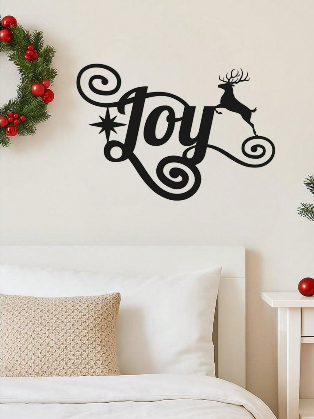 Elegant Black Metal Heart "JOY" Wall Art - Premium Holiday Decor Crafted From High-Quality Materials. A Heartfelt Seasonal Gift And Sophisticated Dimensional Sculpture, Adding Artistic Charm To Festive Celebrations, Suitable For Modern Home Decor, Home De