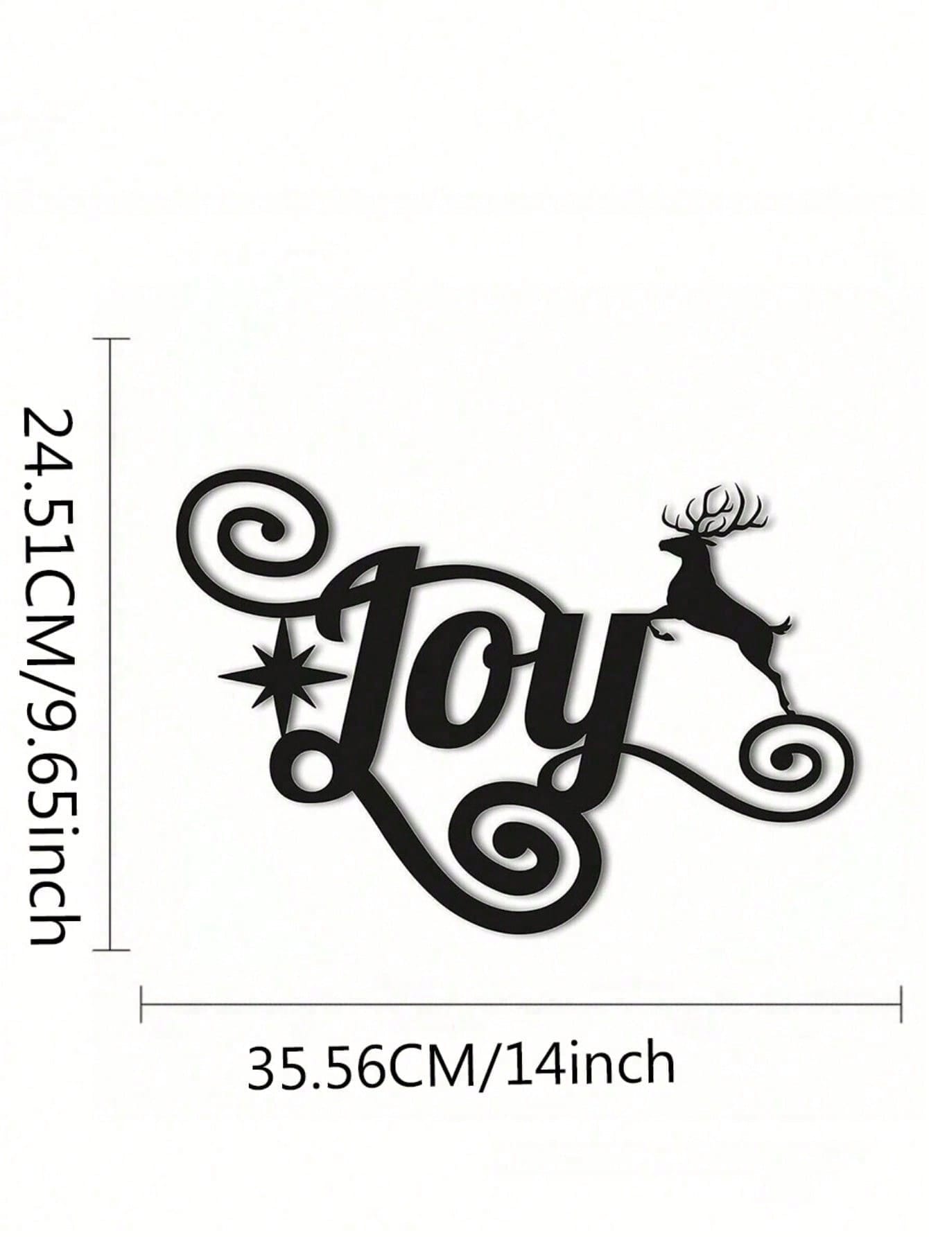 Elegant Black Metal Heart "JOY" Wall Art - Premium Holiday Decor Crafted From High-Quality Materials. A Heartfelt Seasonal Gift And Sophisticated Dimensional Sculpture, Adding Artistic Charm To Festive Celebrations, Suitable For Modern Home Decor, Home De