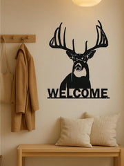 1pc Elegant White-Tailed Deer Metal Wall Decor, Ideal For Home And Holiday Cabin Decoration, Suitable For Modern Home, Room, Bedroom, Bathroom Decor, Waterproof, Rust-Resistant And Durable