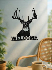 1pc Elegant White-Tailed Deer Metal Wall Decor, Ideal For Home And Holiday Cabin Decoration, Suitable For Modern Home, Room, Bedroom, Bathroom Decor, Waterproof, Rust-Resistant And Durable