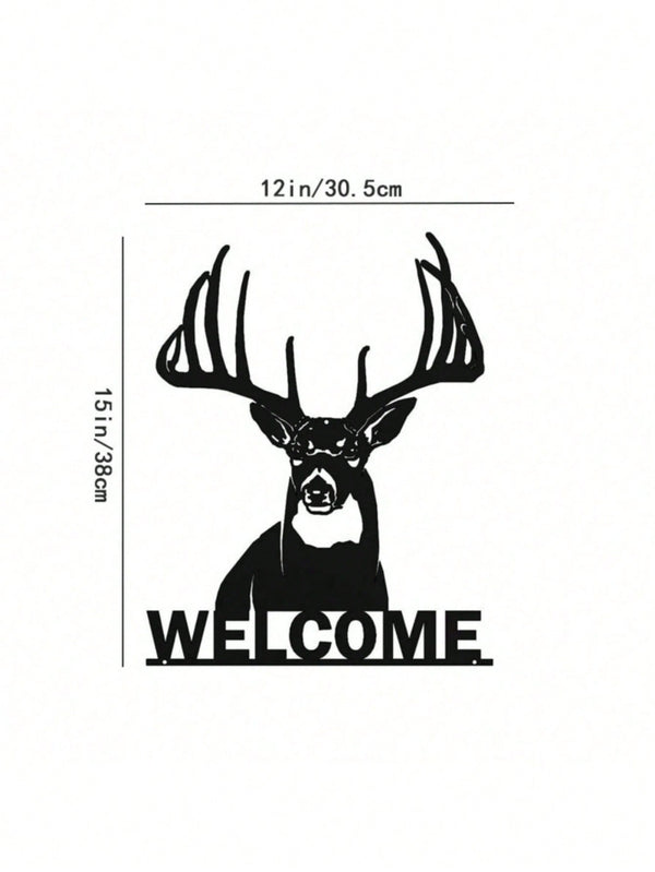 1pc Elegant White-Tailed Deer Metal Wall Decor, Ideal For Home And Holiday Cabin Decoration, Suitable For Modern Home, Room, Bedroom, Bathroom Decor, Waterproof, Rust-Resistant And Durable