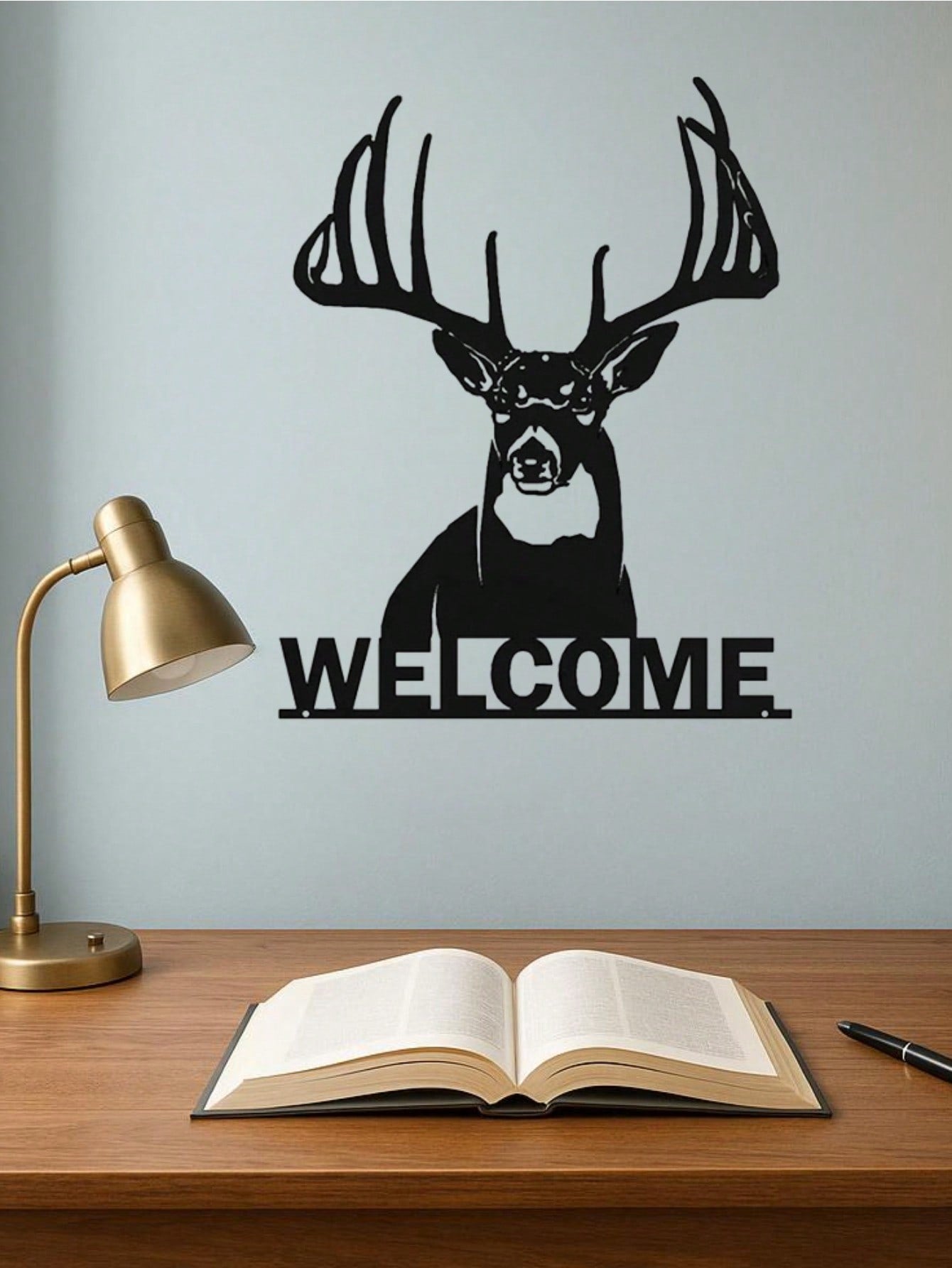 1pc Elegant White-Tailed Deer Metal Wall Decor, Ideal For Home And Holiday Cabin Decoration, Suitable For Modern Home, Room, Bedroom, Bathroom Decor, Waterproof, Rust-Resistant And Durable