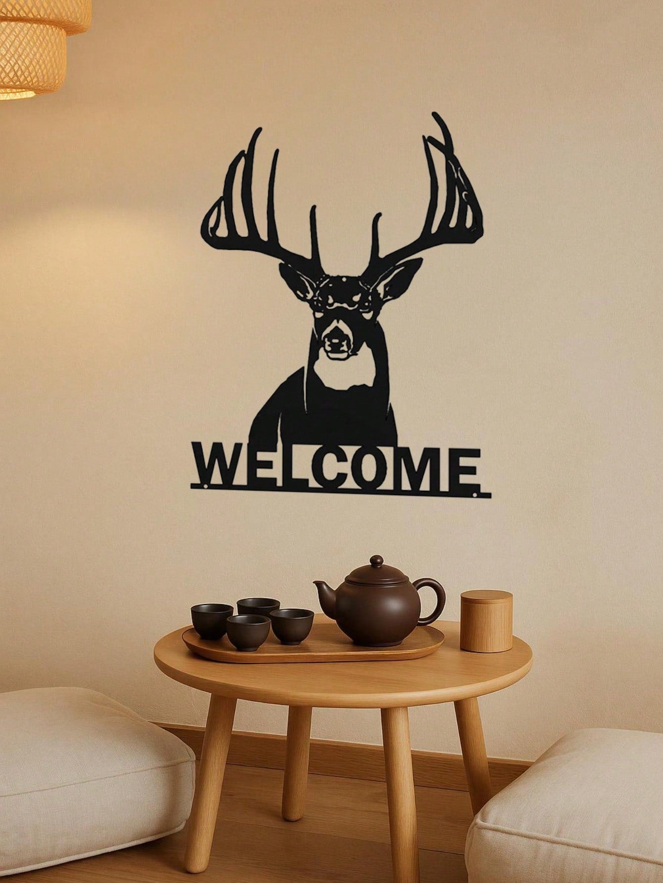 1pc Elegant White-Tailed Deer Metal Wall Decor, Ideal For Home And Holiday Cabin Decoration, Suitable For Modern Home, Room, Bedroom, Bathroom Decor, Waterproof, Rust-Resistant And Durable