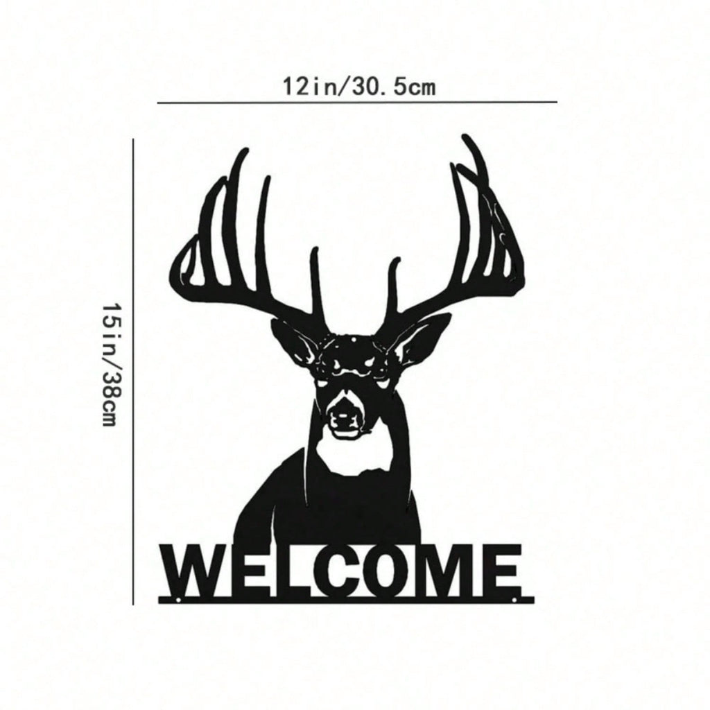 1pc Elegant White-Tailed Deer Metal Wall Decor, Ideal For Home And Holiday Cabin Decoration, Suitable For Modern Home, Room, Bedroom, Bathroom Decor, Waterproof, Rust-Resistant And Durable