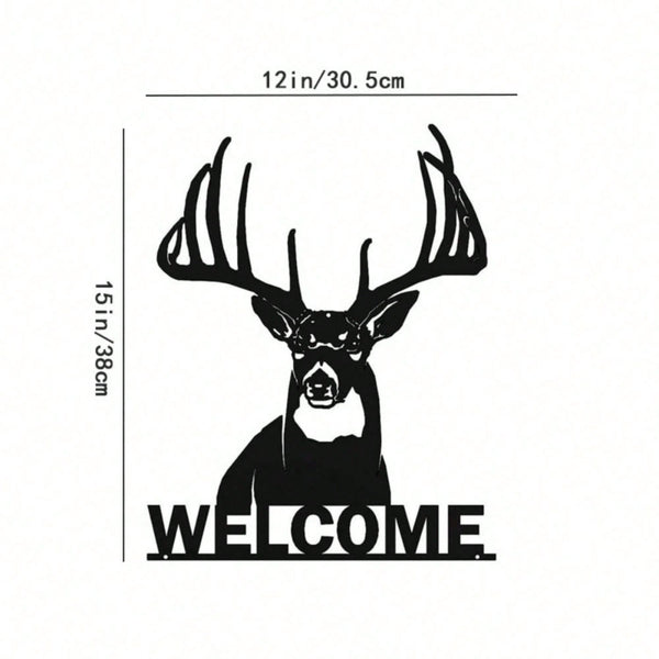1pc Elegant White-Tailed Deer Metal Wall Decor, Ideal For Home And Holiday Cabin Decoration, Suitable For Modern Home, Room, Bedroom, Bathroom Decor, Waterproof, Rust-Resistant And Durable