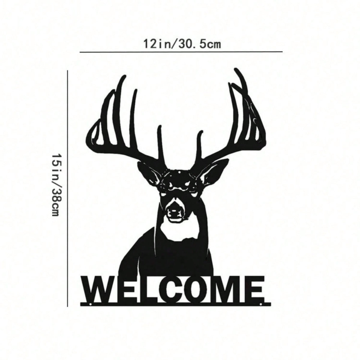 1pc Elegant White-Tailed Deer Metal Wall Decor, Ideal For Home And Holiday Cabin Decoration, Suitable For Modern Home, Room, Bedroom, Bathroom Decor, Waterproof, Rust-Resistant And Durable