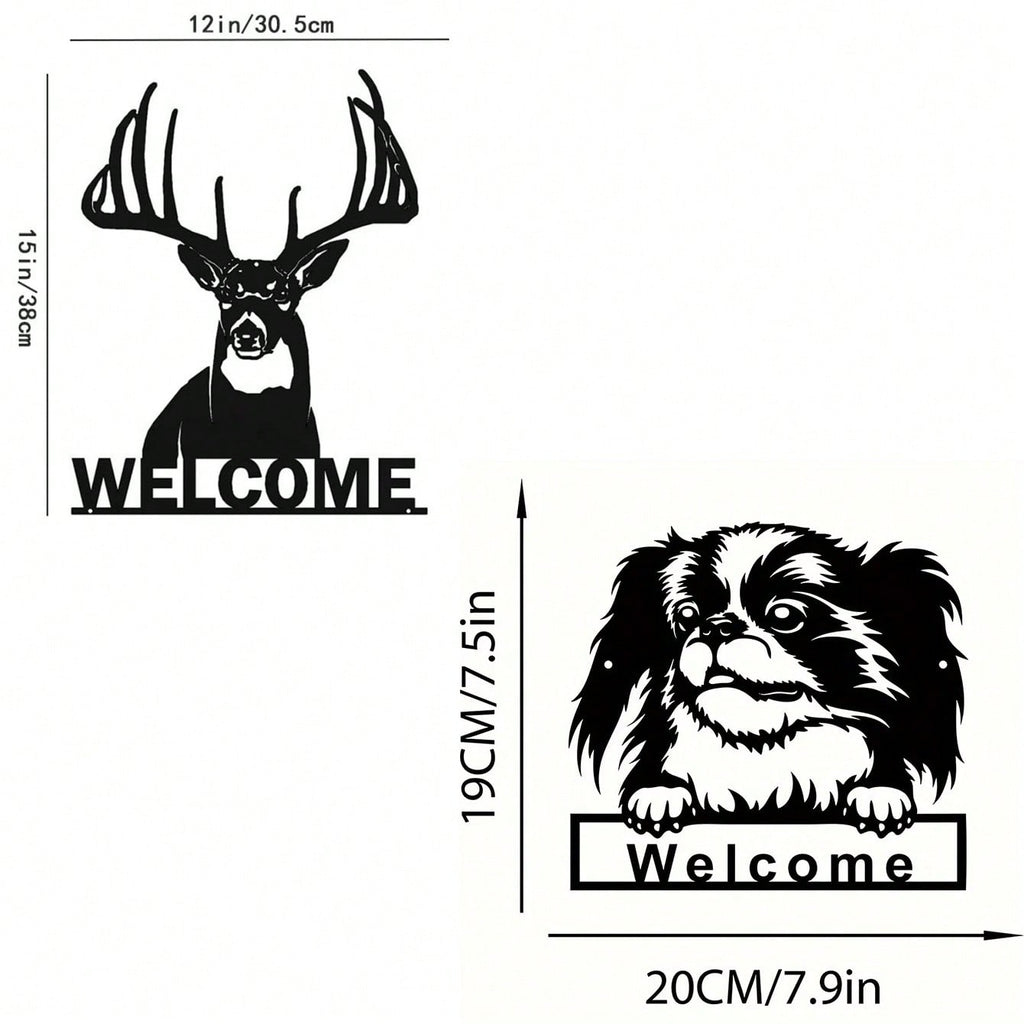 1pc Elegant White-Tailed Deer Metal Wall Decor, Ideal For Home And Holiday Cabin Decoration, Suitable For Modern Home, Room, Bedroom, Bathroom Decor, Waterproof, Rust-Resistant And Durable