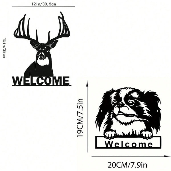 1pc Elegant White-Tailed Deer Metal Wall Decor, Ideal For Home And Holiday Cabin Decoration, Suitable For Modern Home, Room, Bedroom, Bathroom Decor, Waterproof, Rust-Resistant And Durable