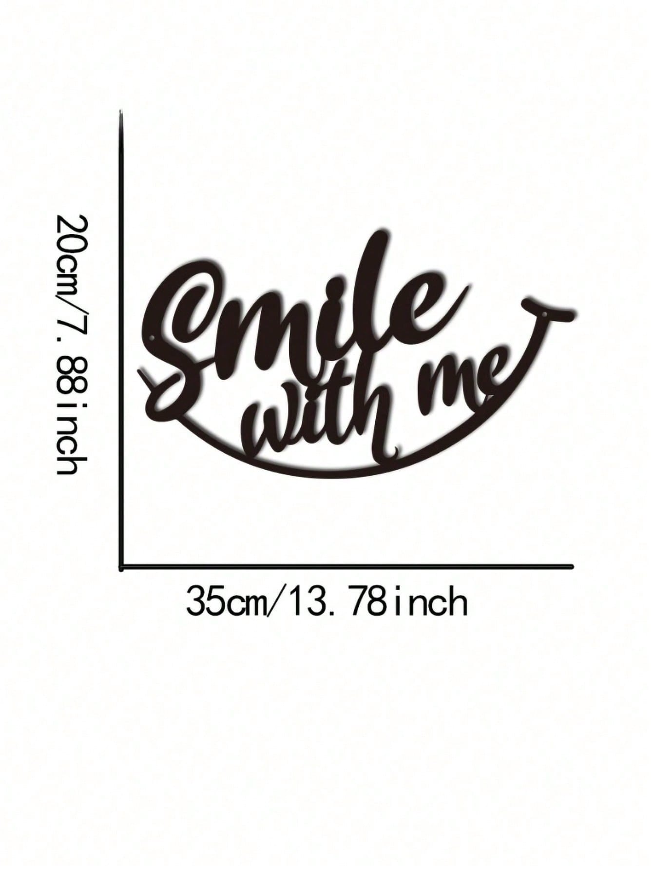 Inspirational 'Smile with Me' Metal Wall Art - Vintage black finish adds charm to any room. Perfect uplifting decor for living rooms, offices, or as a heartwarming gift for all occasions. Therapy-grade emotional wellness enhancement,Suitable for modern ho Secondary image