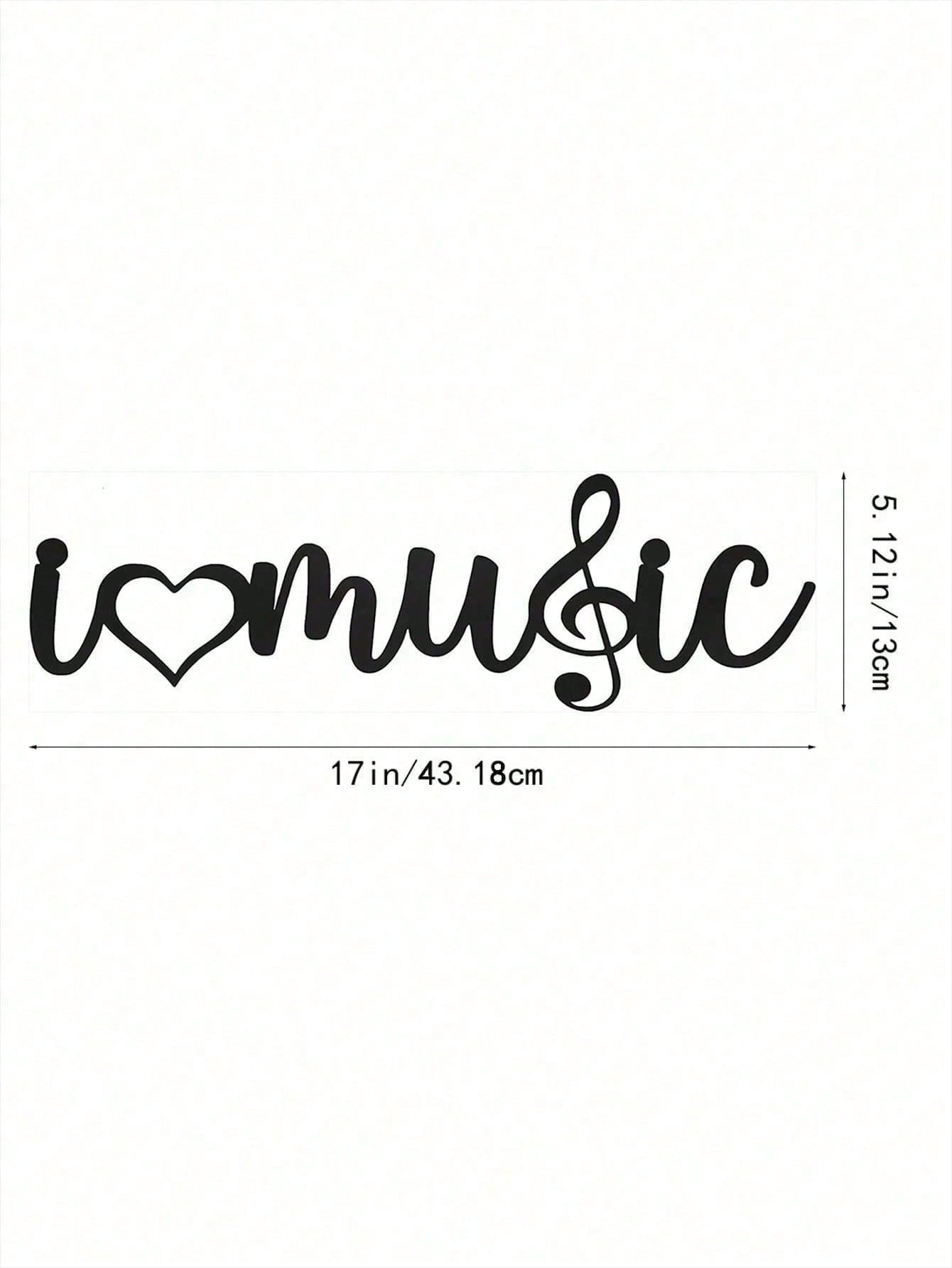 "I Love Music" Wall Art - Elevate Your Bedroom, Living Room, Or Bathroom With This Contemporary Piece. Made From Premium, Waterproof, And Rust-Resistant Materials, Its Minimalist Design Brings Modern Elegance To Any Space,Suitable For Modern Home Decor