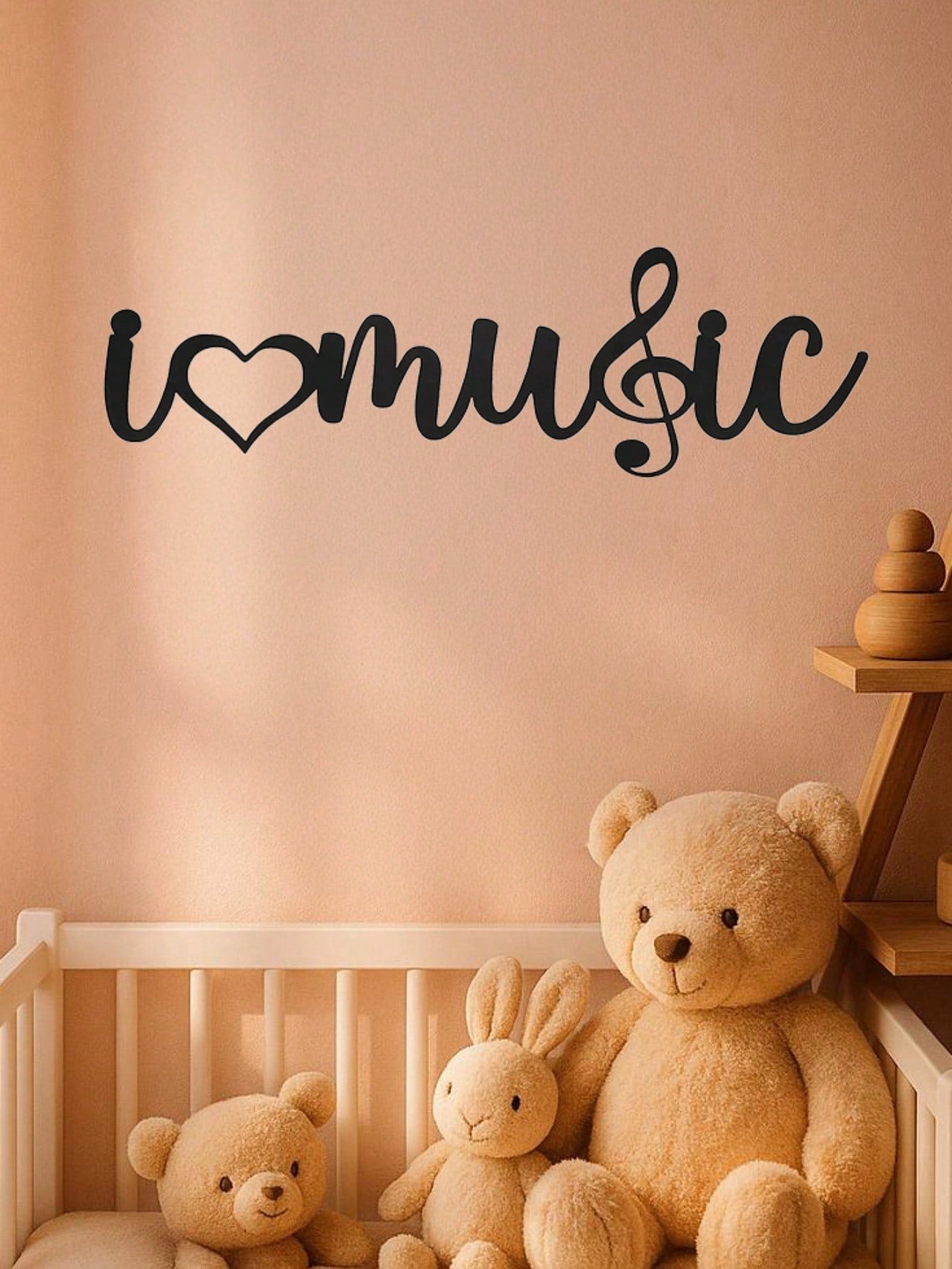 "I Love Music" Wall Art - Elevate Your Bedroom, Living Room, Or Bathroom With This Contemporary Piece. Made From Premium, Waterproof, And Rust-Resistant Materials, Its Minimalist Design Brings Modern Elegance To Any Space,Suitable For Modern Home Decor