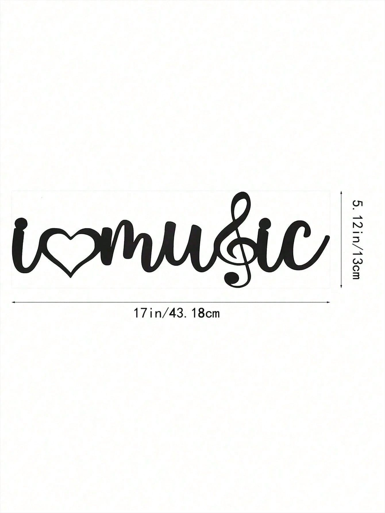 "I Love Music" Wall Art - Elevate Your Bedroom, Living Room, Or Bathroom With This Contemporary Piece. Made From Premium, Waterproof, And Rust-Resistant Materials, Its Minimalist Design Brings Modern Elegance To Any Space,Suitable For Modern Home Decor