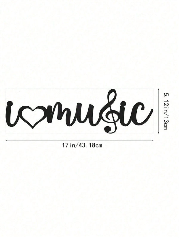 "I Love Music" Wall Art - Elevate Your Bedroom, Living Room, Or Bathroom With This Contemporary Piece. Made From Premium, Waterproof, And Rust-Resistant Materials, Its Minimalist Design Brings Modern Elegance To Any Space,Suitable For Modern Home Decor