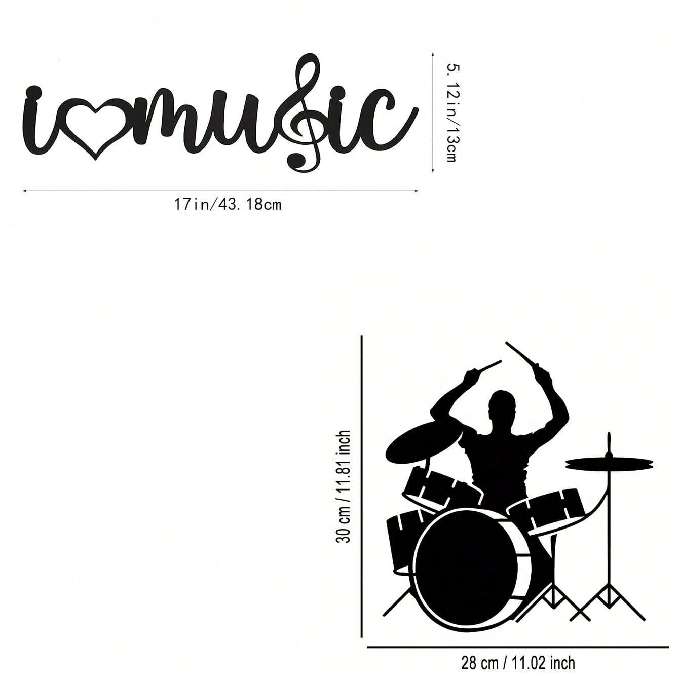 "I Love Music" Wall Art - Elevate Your Bedroom, Living Room, Or Bathroom With This Contemporary Piece. Made From Premium, Waterproof, And Rust-Resistant Materials, Its Minimalist Design Brings Modern Elegance To Any Space,Suitable For Modern Home Decor