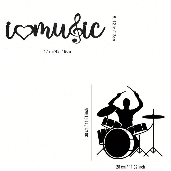 "I Love Music" Wall Art - Elevate Your Bedroom, Living Room, Or Bathroom With This Contemporary Piece. Made From Premium, Waterproof, And Rust-Resistant Materials, Its Minimalist Design Brings Modern Elegance To Any Space,Suitable For Modern Home Decor