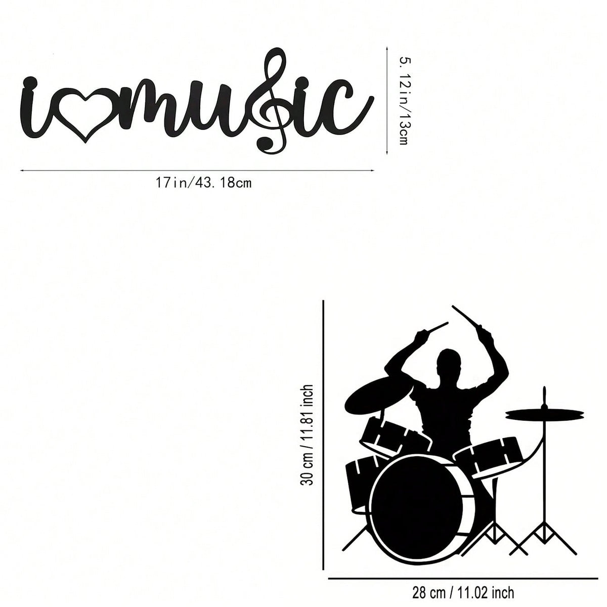 "I Love Music" Wall Art - Elevate Your Bedroom, Living Room, Or Bathroom With This Contemporary Piece. Made From Premium, Waterproof, And Rust-Resistant Materials, Its Minimalist Design Brings Modern Elegance To Any Space,Suitable For Modern Home Decor