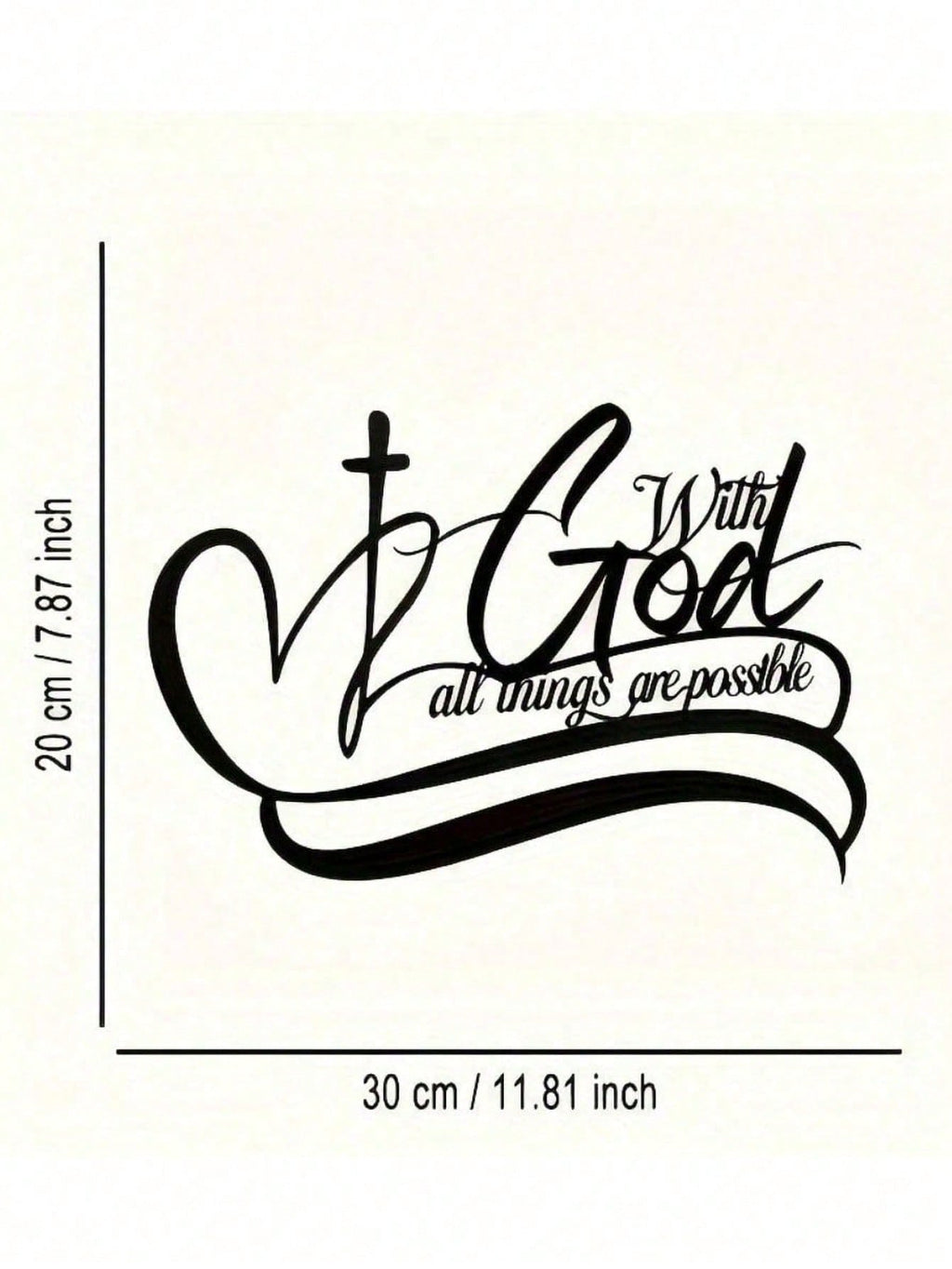 1 PC "All Things Are Possible With God", In Black Sign Minimalisty Metal Wall Art - Modern Home Decor For Bedroom, Living Room, Or Bathroom. Waterproof, Rustproof & Durable Wall Decor, Perfect As Birthday Gift. Features Fade-Resistant Finish With Century-